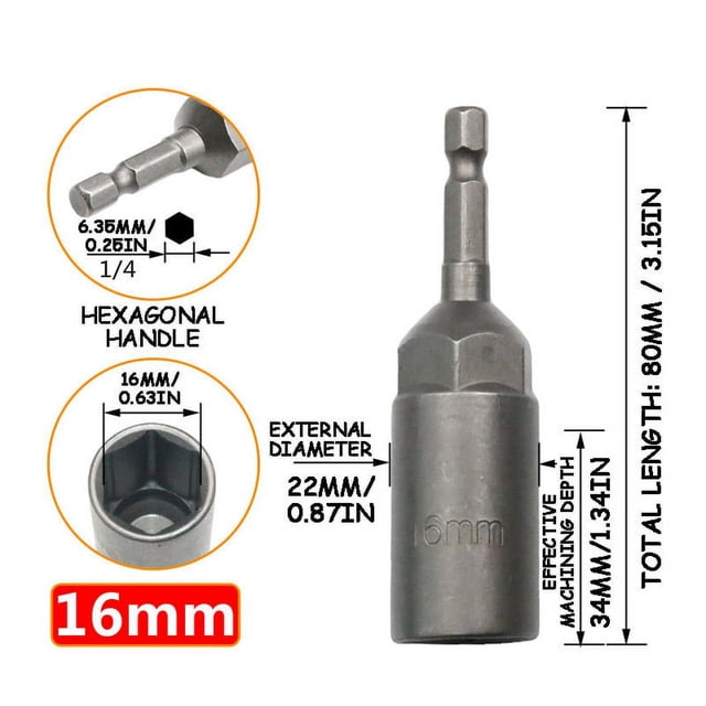 Yhmxh Home and Kitchen,Home Essentials Drill Sleeve Wind Batch Sleeve Deepened Inner Hexagonal Screwdriver Batch Nut Wrench Screwdriver Bit