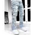 thumbnail image 3 of Mens Stacked Jeans Y2k Slim Fit Skinny Ripped Jeans Distressed Destroyed Denim Pants Hip Hop Jeans, 3 of 5