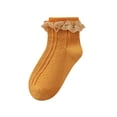 thumbnail image 2 of Lovskoo Kids Girl Mid-calf Knee High Socks Casual Dress Socks Long Tube Anti Skid Cotton Socks For Spring and Summer M Yellow, 2 of 3