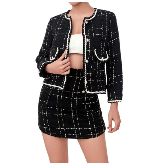 Women's Skirt Suit Set Spring Style Outfit Elegant Ladies Wear Comfortable Stretchy Fabric Fashion