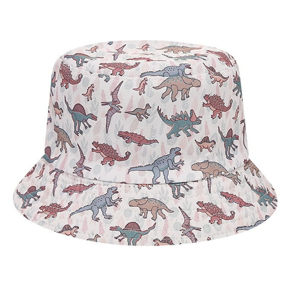 Chapeaux Bob Motif Dinosaures pour Enfants Port Double Chapeau de Pêcheur Chapeau de Soleil Extérieur Chapeaux Bob Chapeaux d'Hiver