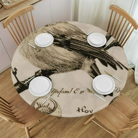 

Palnkart Bird Eggs Branch Round Table Cover Stain Resistant Washable Indoor Outdoor Tablecloth Kitchen Dining Wedding Parties 100% Polyester Fiber 46-50