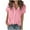Pink, variant on Fanxing Womens Button Down Shirts Short Sleeve Dressy Casual Work Tops V Collared Business Blouses 2025 Summer Blouses S-2XL