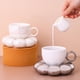 thumbnail image 5 of Taza de café y platillo con asa de porcelana antideslizante para vajilla de oficina en casa blanco, 5 of 9