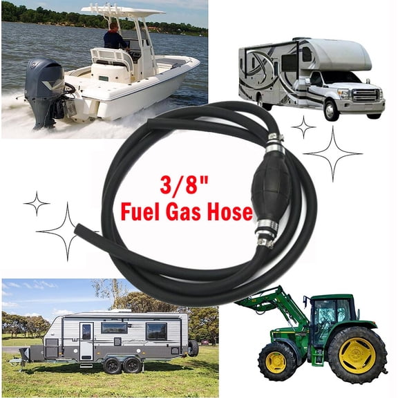 3/8" Gas Hose Fuel Line Assembly Primer Bulb Universal for Boat OUTBOARD Marine
