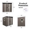 thumbnail image 2 of 6ft x 5ft Outdoor Storage Shed with Sliding Doors and Padlock, Metal Tool Cabinet with Window and Metal foundation, Waterproof Tool Sheds for Backyard Garden Patio Lawn, Gray, 2 of 9