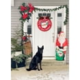 thumbnail image 2 of Santa Stop Here Sign Front for Door Decoration, 11" Round Wood Wreaths Wall Hanging Outdoor, Farmhouse, Porch, for Spring Summer Fall All Seasons Holiday Christmas, 2 of 5