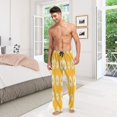 thumbnail image 7 of Yellow Daisies Men's Lightweight Pajama Bottoms Stretch Elastic Waist Side Pockets Spring Fall, 7 of 7