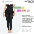 thumbnail image 2 of Co'Coon Shapewear High Waist Compression Leggings Butt Lifter Tummy Control Postpartum Leg Thigh Slimmer (Black, Large), 2 of 4
