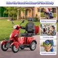 thumbnail image 3 of Heavy Duty 4 Wheel Mobility Scooter for Seniors & Adults,500lbs Capacity,800W Motor,31-Mile Range,Fat Tires,Full LED Lighting & Remote Key(Red), 3 of 13
