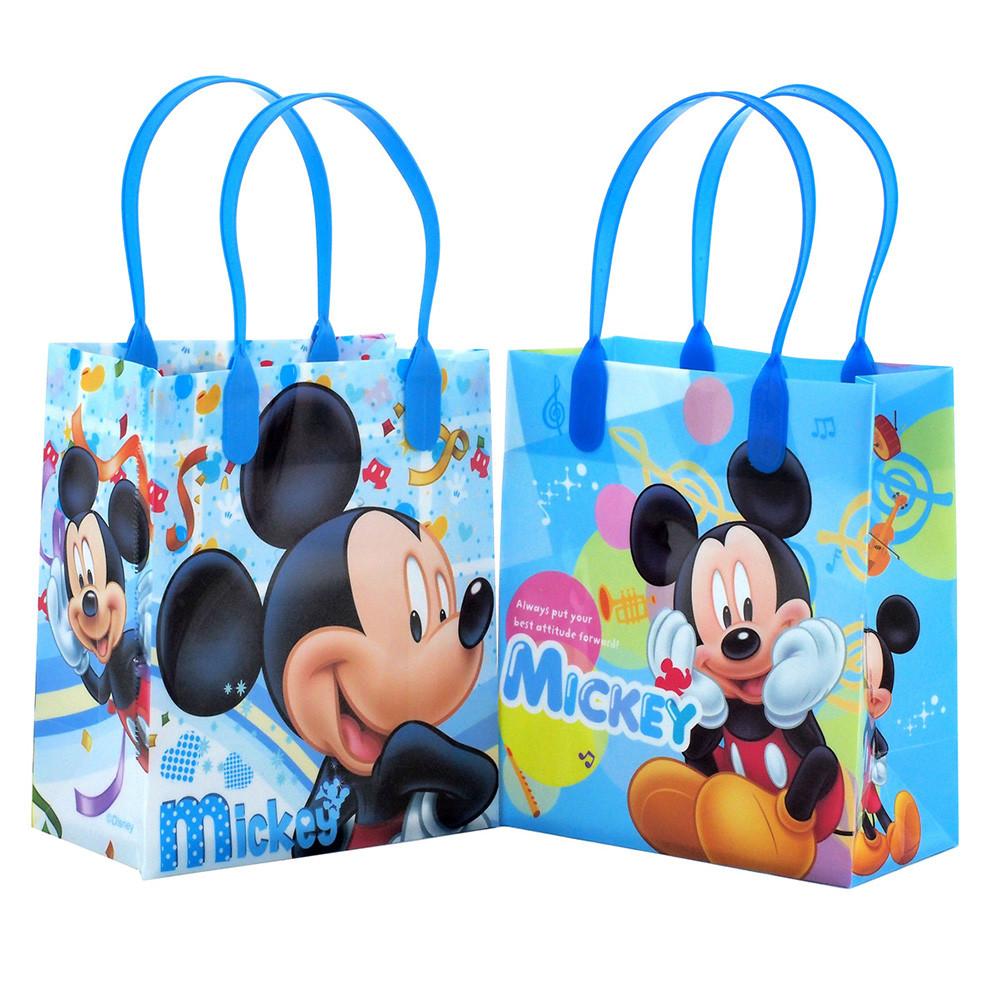 12PCS 6" Disney Mickey Mouse Party Favor Goodie Birthday Loot Bag Small Licensed