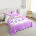 thumbnail image 3 of Feelyou Kawaii Sleeping Unicorn Queen Comforter Set, Fairy Tale Galaxy Bedding Sets, Teens Kids Boys Girls Reversible Bedding Comforter Set, Luxury Bedroom Decor, 3pcs, 3 of 8