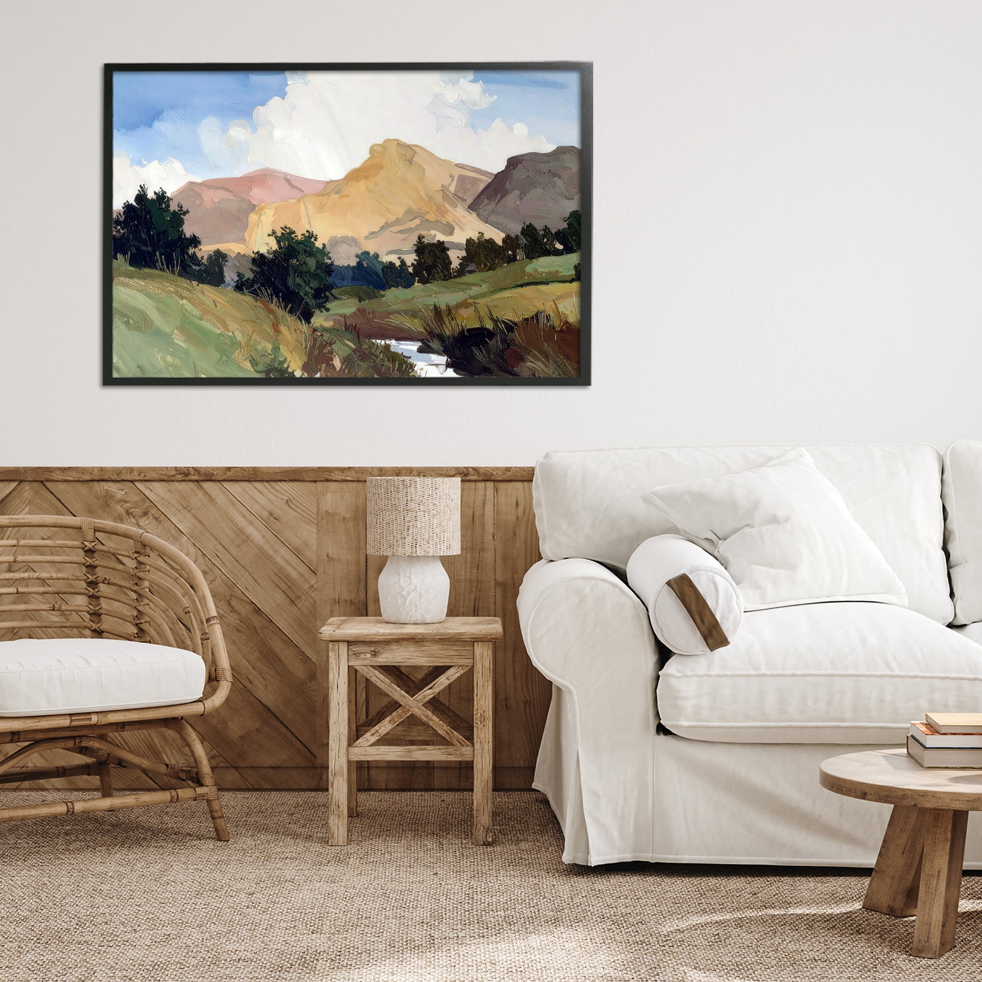 Stupell Industries River Mountain Divide Black Framed Giclee Art, design by Alonza Saunders