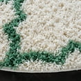 thumbnail image 3 of SAFAVIEH Venus Shag Waverly Trellis Area Rug, Ivory/Green, 6'7" x 6'7" Round, 3 of 8