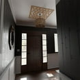 thumbnail image 5 of 24"OD x 6 1/4"ID x 1/4"T Chevron Wood Fretwork Pierced Ceiling Medallion, Red Oak, 5 of 16