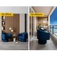 thumbnail image 5 of SEYNAR 360 Degree Swivel Velvet  Accent Chair,Upholstered Round Barrel Glam Armchairs with Wide Upholstered, Vanity Chair for Living Room(Navy), 5 of 6