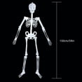 thumbnail image 3 of NovaStitch Halloween Skeleton Glow-in-the-Dark Prop Full Body Hanging Bones Figure with Skull and Ribcage HalloweenDecorations Indoor Yard Wall Decor Night Light Skeleton Ornament, 3 of 8