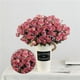 thumbnail image 3 of 5 ramas 15 cabezas ramo de flores de rosas artificiales simulación rosa decoración floral fiesta de bodas flor falsa, rosa oscuro Vogacara HA7227-03B, 3 of 6