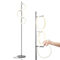 Brightech Saturn LED Tree Floor Lamp - Unique Design Matches Modern and Contemporary Decor - 3 Light Standing Pole Lamp- Tall Light for Living Room, Bedroom, and Office - Silver