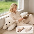 thumbnail image 6 of Btomtd 35" Bear Shaped Long Body Pillow, Side Sleeping Cushion with Back Support, Large Plush Throw Pillows, Soft Couch Pillows for Gift, Size 35", White, 6 of 6