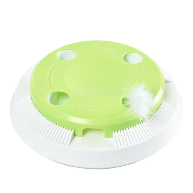 Juguete eléctrico para gatos - Juguete automático para gatos que se activa solo - Juguete interactivo para gatos que funciona con pilas - Muelles reemplazables - Verde
