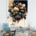 thumbnail image 2 of Designart Blue And Gold Orchid Flowers Canvas Wall Art, 2 of 5