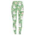thumbnail image 4 of Sokhug Womens Easter Bunny Print Leggings High Waist Stretchy Slim Fit Black Casual Yoga Pants with Side Bunny Graphic Design, 4 of 5