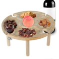 thumbnail image 1 of (24x15)Portable Wine Table Wooden Outdoor Folding Wine Table Outdoor Folding Picnic Table With Wine Glass Rack(multiple options), 1 of 4