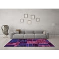thumbnail image 3 of Ahgly Company Indoor Rectangle Patchwork Purple Transitional Area Rugs, 4' x 6', 3 of 4