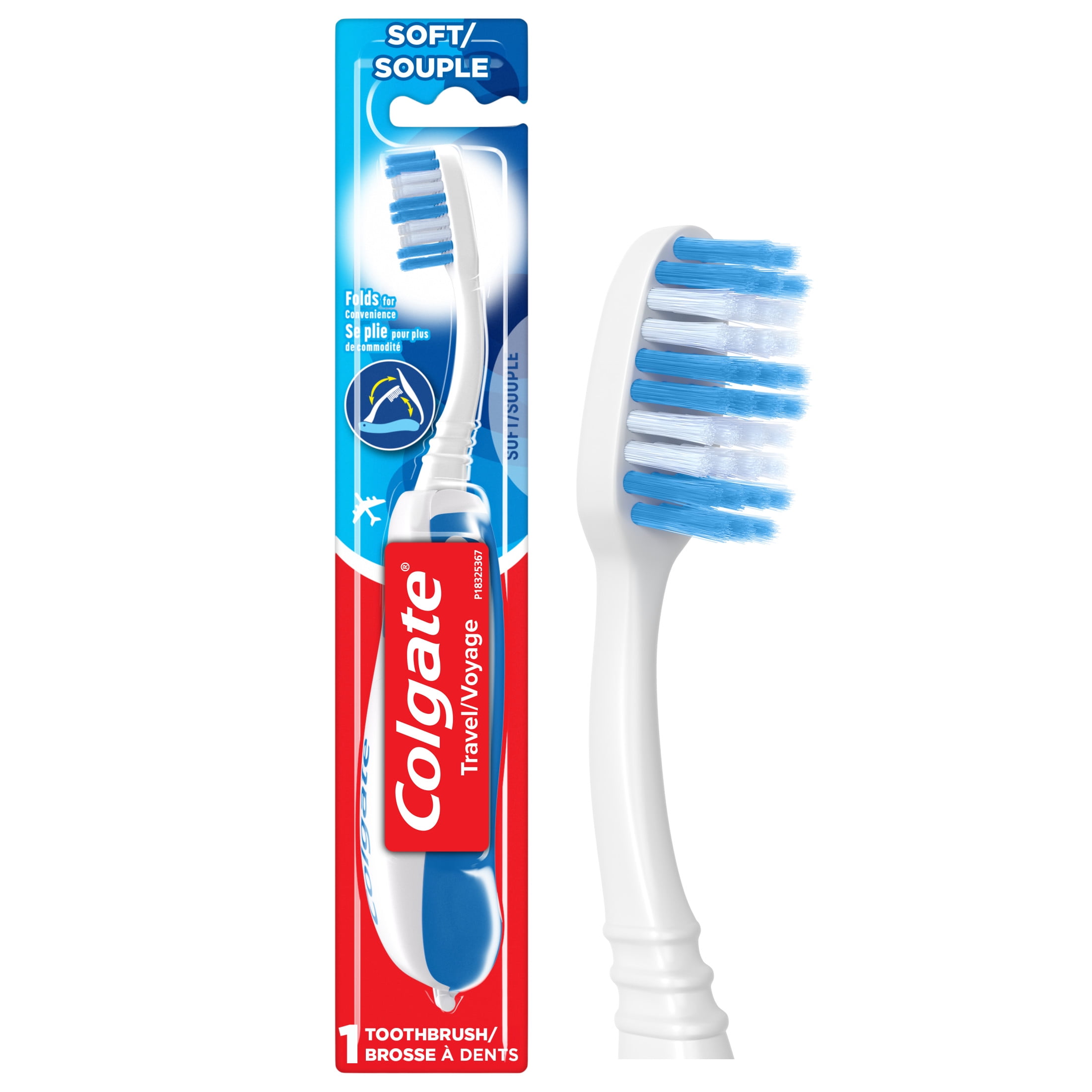 (6 pack) Colgate Adult Manual Travel Toothbrush, Soft