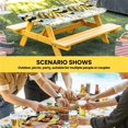 thumbnail image 6 of Summer Bee Love Table Cloths for 6 Foot Rectangle Tables, Daisy Floral Eucalyptus Leaves Rustic Patio Waterproof Elastic Fitted Tablecloths, Washable Rectangular Table Cover for Camping, 6 of 8