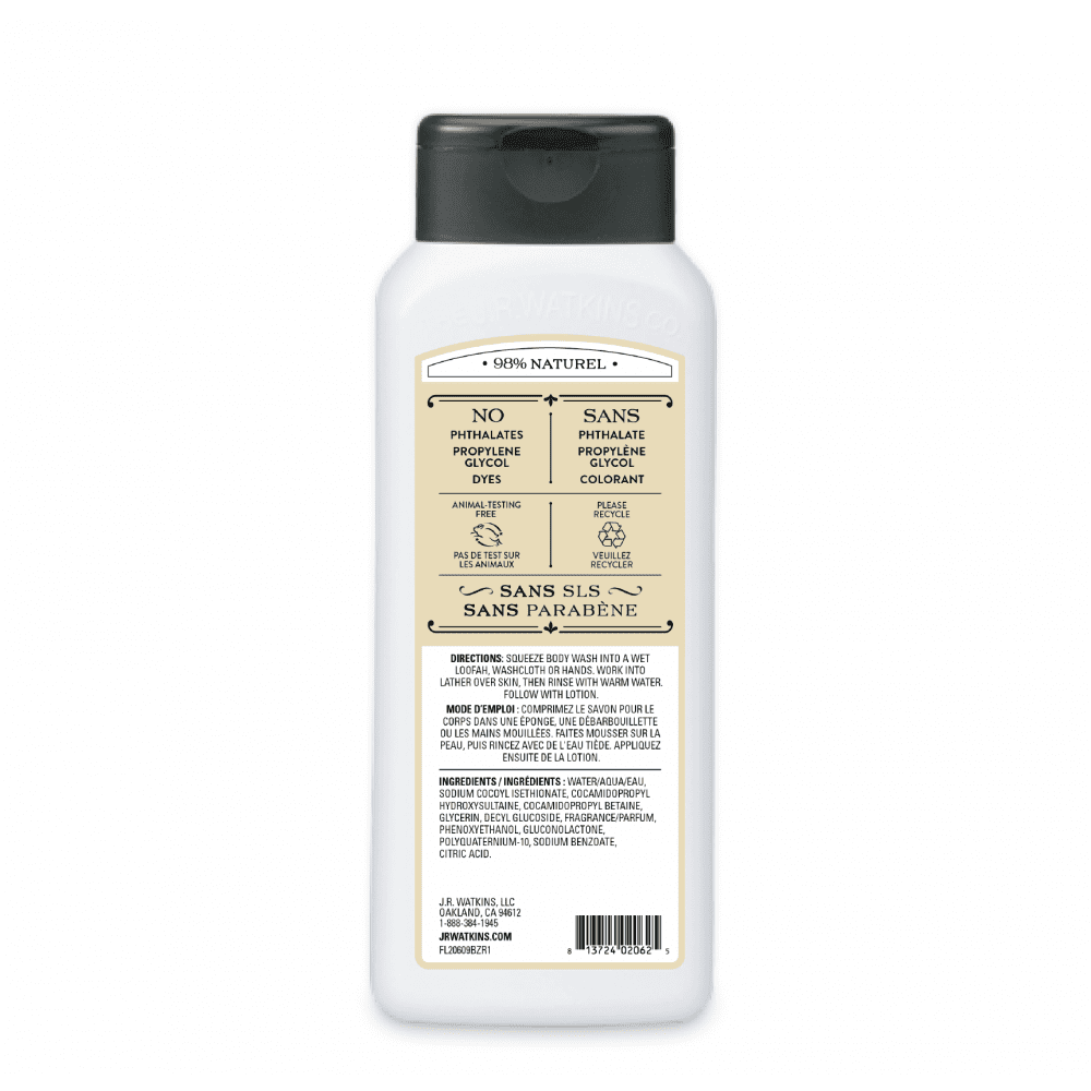 J.R. Watkins Daily Moisturizing Body Wash, Coconut Milk & Honey, 18 oz