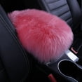 thumbnail image 1 of Universal Car Armrest Seat Cushion Auto Center Console Faux Leather Plush Mat Winter Warm Soft Pad pink red, 1 of 8