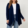 thumbnail image 6 of BXJX Womens Plus Size Cardigans, Long Sleeve Open Front Stretchable Lightweight Cardigan Sweaters Navy Size 4XL, 6 of 8
