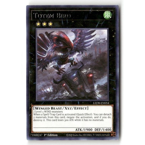 Collectible Lightly Played English Totem Bird LED8-EN054 Legendary Duelists Synchro Storm Yu-Gi-Oh Trading Card