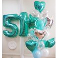 thumbnail image 3 of Globo con números 5 Argthjy de 40 pulgadas para el quinto aniversario, azul y verde, 3 of 6