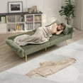 thumbnail image 3 of AENKYO 79'' Corduroy Convertible Futon Sofa Bed, Modern Sleeper Couch with Adjustable Arms & Back, Green, 3 of 9
