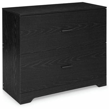 Resenkos Filing Cabinet Office Drawers, Office Storage Cabinet,2-Drawer Lateral File Cabinet with Adjustable Bars for Home and Office-Black