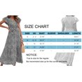 thumbnail image 6 of Floral Summer Womens Dress V Neck  Sleeve A-Line Bohemian Maxi Dress with Belted, 6 of 8