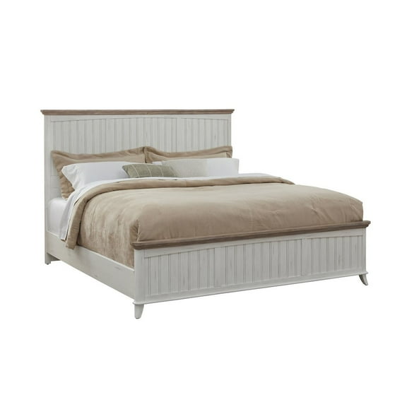 Beach Comber 3 Piece Queen Bedroom Set - Weathered White - Sand Top