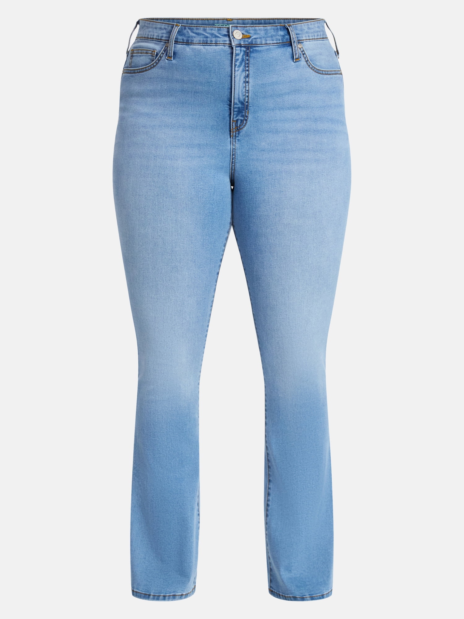 Terra & Sky Women's Plus High Rise Bootcut Jeans, Sizes 16W-28W