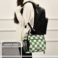 thumbnail image 6 of Green-white Plaid Insulated Lunch Bag Portable Cooler Bag Mommy Bag Large Capacity 6L, 6 of 9