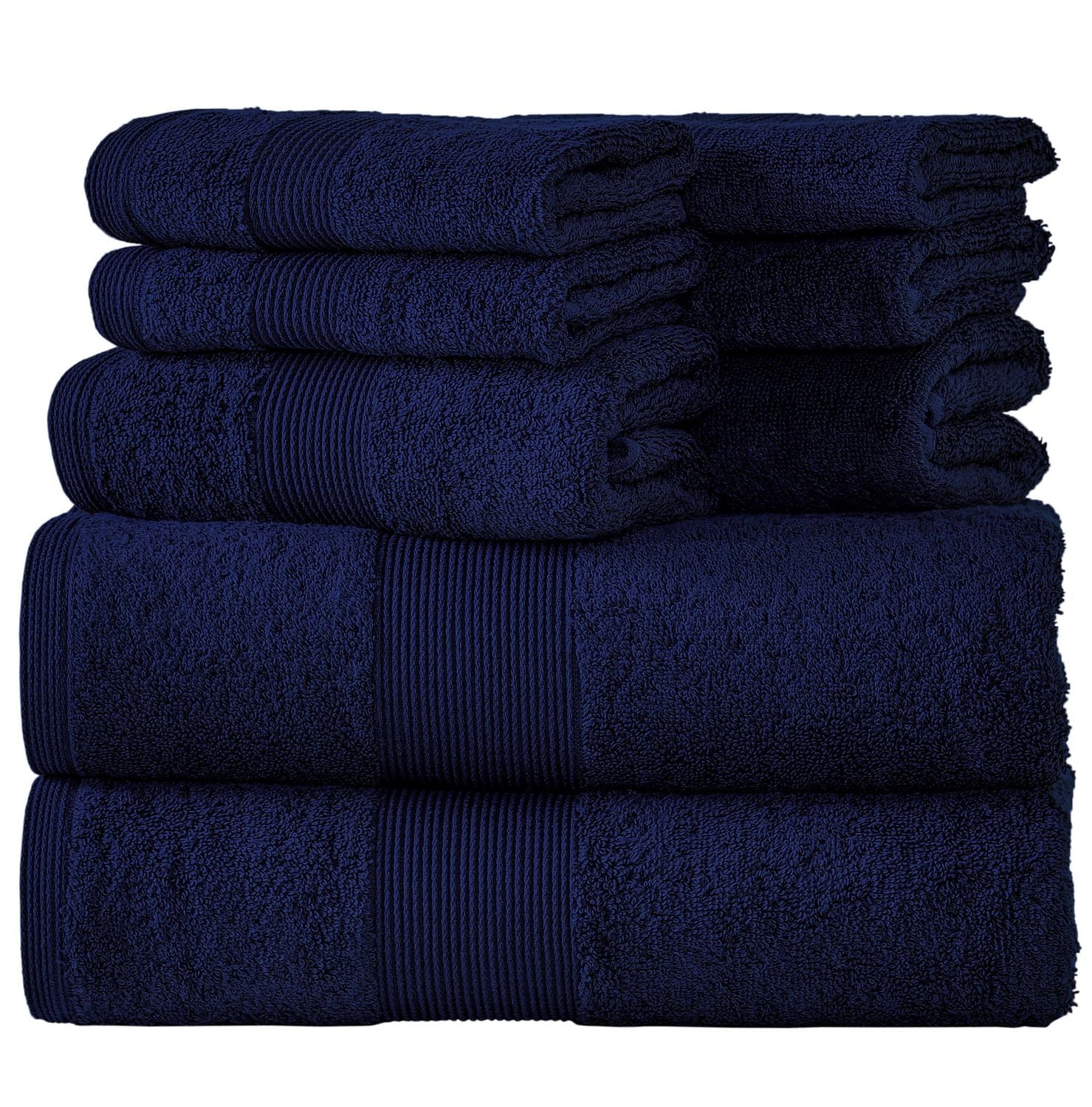 Camelot 8 Piece 600 GSM 100% Zero Twist Cotton Towel Set, Highly Absorbent| 2 Bath Towels, 2 Hand Towels, and 4 Washcloths
