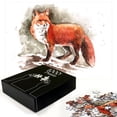 thumbnail image 3 of Ambesonne Fox Jigsaw Puzzle, Watercolor Bushy Tail Tod, Heirloom-Quality Fun Activity for Family Durable Cardboard, 1000 pcs, Burnt Sienna White Brown, 3 of 6