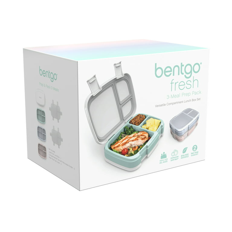 Bentgo bentgo fresh 3-pack meal prep lunch box set - reusable 3-compartment  containers for meal prepping, healthy eating on-the-go