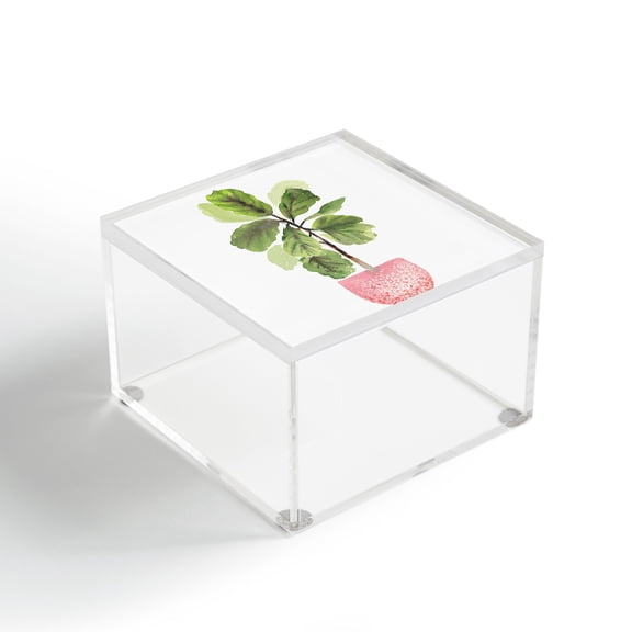 Society6 Summer Sun Home Art Fiddleleaf Fig Watercolor Acrylic Box