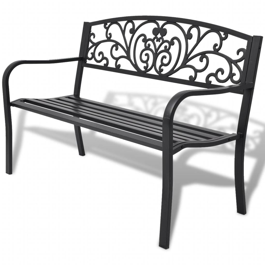 Garden Bench 50 Cast Iron Black Walmartcom Walmartcom