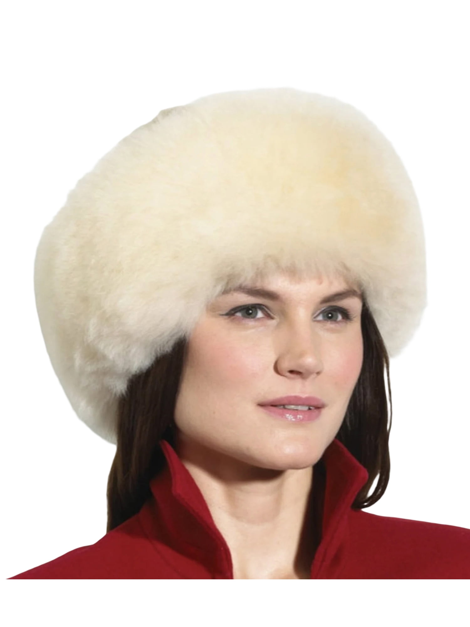 LADIES RUSSIAN SUEDE FEEL FAUX-FUR TRAPPER COSSACK SKI WINTER HAT 