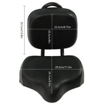 Bike Cycling Seat w/Backrest Cushion Wide Soft Bicycle Tricycle Saddle Seat