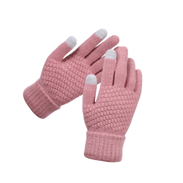 Jumpingount Guantes de invierno para mujer, cubiertas para manos, calentadores de manos, estilo Simple, antideslizante, tejido, guante para niñas, accesorio guantes y mitones Rosado Jumpingount AP011251-07B